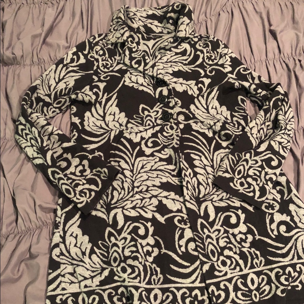 All Over Boho Print Buttoned Cardigan
